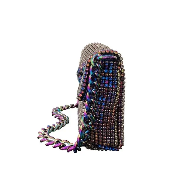 Kurt Geiger Party Shoulder Bag Multicolor Purple Micro Kensington NWT - Picture 6 of 7